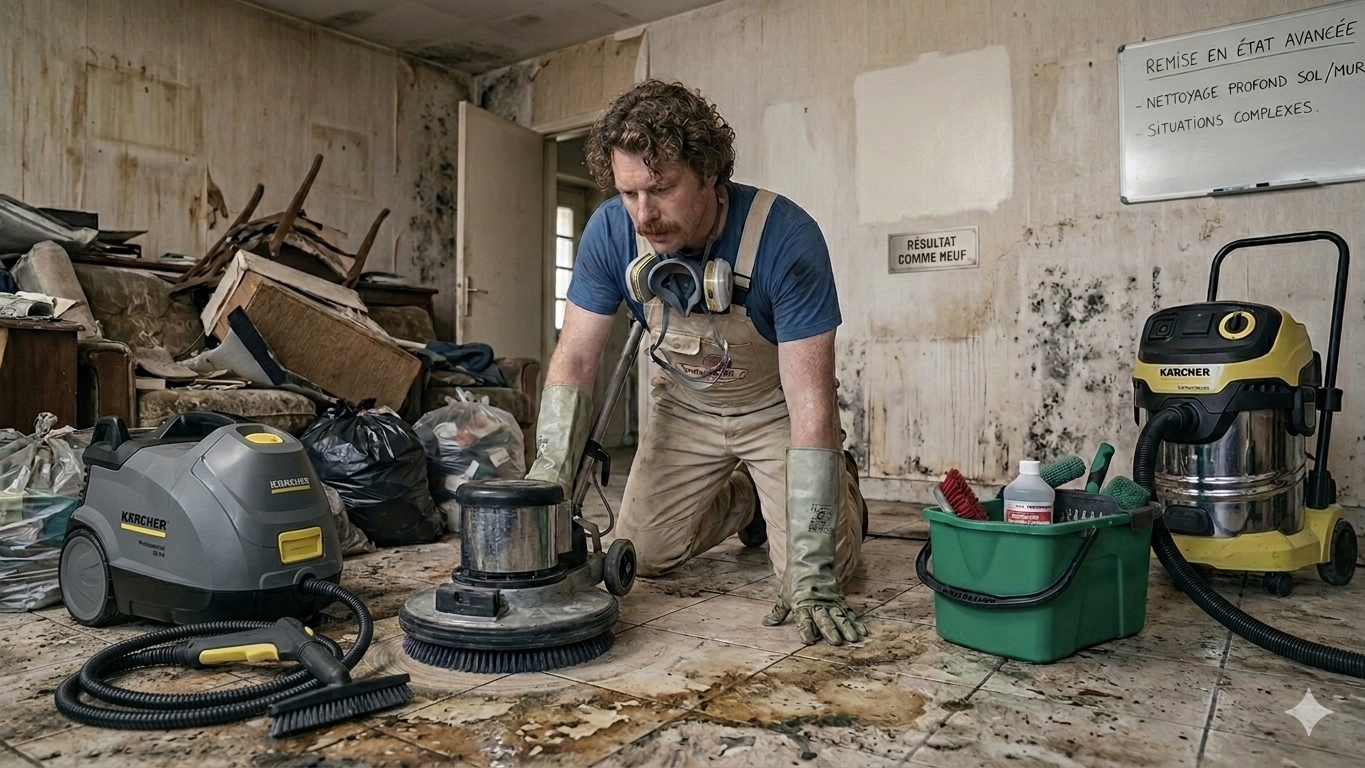 Nettoyage après longue inoccupation logement local - VERTUCLEAN